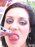 The lecherous brunette got the loads of semen internal and then ate everything