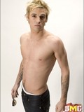 Skinny Aaron Carter is topless and with different hair color in this gallery