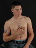 Young completely nude guy with sexy ass and and hard cock poses for you