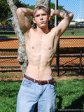 Handsome gay guy jerking off member and proudly exposing his big weapon