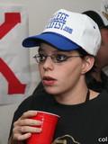 Chubby big titted drunk college slut in glasses gets fucked at both ends