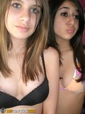 Young amateur hotties pose in lingerie and show their very nice titties