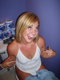 Sweet girls palm their pussies as their boyfriends film them in the toilet