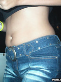 Amateur chicks with nicely shaped sexy asses pose in tight fit blue jeans
