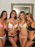 Tender frisky amateur girls pose in lingerie and show their young small tits