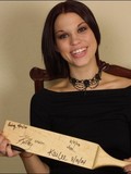 Attractive brunette shows her red scars on her perfect ass after spanking