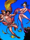 Horny cartoon shemales with long throbbing dicks fuck the shit out of each other