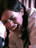 Three uniformed schoolgirls bare their young asses and get spanked painfully